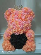 Miś z róż, prezent, upominek, miś ozdobny