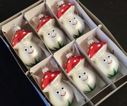 Bombki choinkowe uśmiechnięte grzybki  ozdoby na choinkę grzyby muchomorki