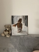 obraz olejny „czerwony koń”