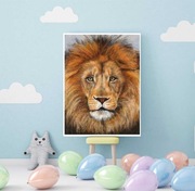 PLAKAT A3 LEW lion Król dżungli sawanna MONTESSORI