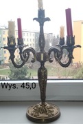 Świecznik mosiężny 5-ramienny.