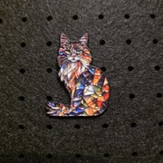 Pin metalowy przypinka witrażowy Kotek