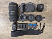 Zestaw Canon FF: Rp + RF28 + RF50 + Sigma 150 2,8 + adapter RF + dodatki