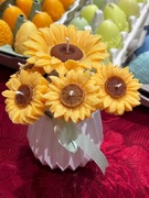 Piękny bukiet świec w gipsowym wazonie - cały wykonany ręcznie