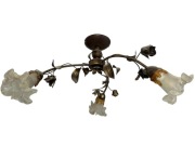 Lampa sufitowa  3-punktowa, brązowa, złota, stare złoto, patyna