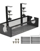 MASKOWNICA KABLI ORGANIZER NA KABLE UCHWYT PÓŁKA REGULOWANA POD BIURKO BLAT