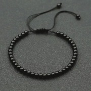 Bransoletka Damska Obsydian, ochrona przed negatywną energią 4mm regulow.