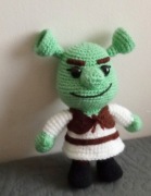 Shrek wykonany na szydełku 