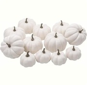 DEKORACJA JESIENNA HALLOWEEN DYNIA BIAŁA 6 SZT. DYNIE OZDOBNE ZESTAW