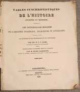 Tables synchronistiques de l'histoire.. 1839