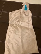 sukienka beżowa XS na jedno ramię mini oryginalna