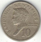 Filipiny 10 sentimos centymów 1968 -  17,5 mm