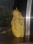 Maria z dzieciątkiem świeca z wosku pszczelego
