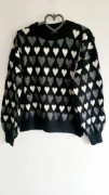 N.every day czarny sweter w serduszka ciepły S/M