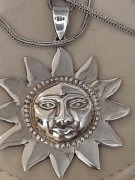 Wisior duże słońce talizman szczęścia srebrny 925 na łańcuszku 925