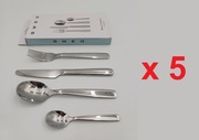 5 Kompletów sztućców SMEG w stylu włoskim ze stali nierdzewnej 
