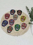 NAKLEJKA NASZYWKA ŁATKA KOLOROWA CZASZKA 1 SZTUKA