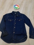 Zara koszula jeansowa granatowa 