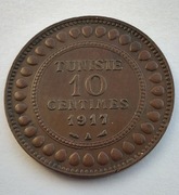 TUNEZJA 10 Centimes 1917 ŁADNA