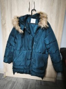 Kurtka zimowa ciepła turkusowa damska 