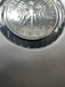 Destrukty monet 1 zł 1989 i 1990 rok, mennicze z rolki bankowej