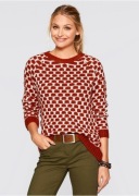 Ciepły sweter w kratkę, Bon Prix 40/42