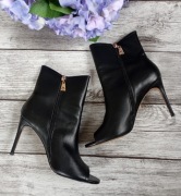 Nowe botki Kazar 38 skóra naturalna peep toe glamour chic