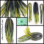 Dredloki wełniane - Grafitowa Mięta- set 30 sztuk