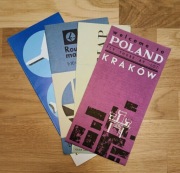PLL LOT Polish Airlines zestaw map z trasami folder reklamowy  1967