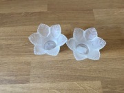 Świeczniki matowe kwiaty kpl.