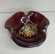 szklo  murano lub bochemia , patera na bizuterie, piękne szło rubinowe