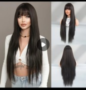 NOWA peruka CZARNA wybór GRZYWKA opaska CZAPKA