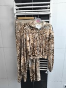 Welurowy dres Lady Drama – logowany print, bawełniany S/M 