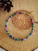 Bransoletka na lince stal szlachetna rubin lapis regulacja ametyst szmaragd