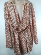 Cekinowa sukienka kopertowy dekolt na święta sylwester elegancka 42