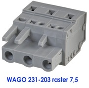 Gniazdo wago 231-203 3-biegunowy 