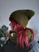 Czapkinatki czapka tunel zgniła zieleń ręcznie 