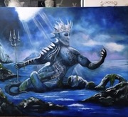 Obraz akryl na płótnie Mitologia słowiańska/grecka (Wodo-Wełm) / (Posejdon)