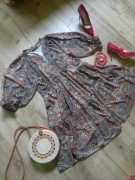 Sukienka Cocomore- urocza z bufiastymi rękawami,  rozm.40,stan doskonały 