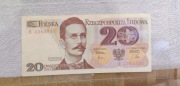 Banknota- 20 ZŁOTYCH ZŁ 1982 - Seria B- Romuald Traugutt - 