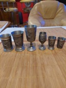 Kolekcja 6 kielichów cynowych