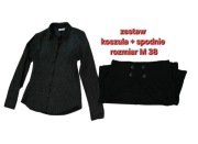 Zestaw koszula damska czarna w kropki + spodnie czarne rozmiar M 38