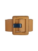 Skórzany brązowy Pasek yves saint laurent prada gucci burberry modny