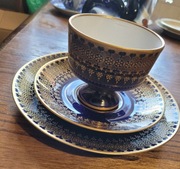 Zestaw śniadaniowy trio echt  kobalt sygnowany Lichte Porzellan