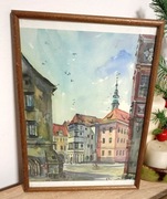 akwarela w ramce Rynek Dolny w Görlitz