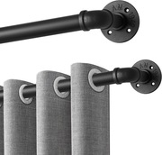 Czarne Karnisze Do Zasłon Firan Metalowy Regulowany 76-230cm Rurka 2.54