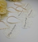 Zawieszki na wódkę weselną 15szt kremowe nude pudrowe