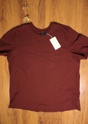 T-shirt Zizzi r. M bordowy overzise kr rękaw bawełna nowy z metką 