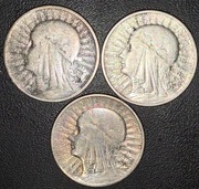 2 zł - II RP - Głowa Kobiety Polonia 1932 1933 1934 Srebro (1)