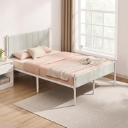 Łóżko tapicerowane 140x200  stalowe z zagłówkiem ciche loft